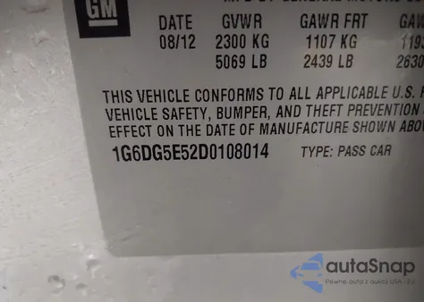 2013 Cadillac Cts Luxury из США, поврежденный, VIN 1G6DG5E52D0108014